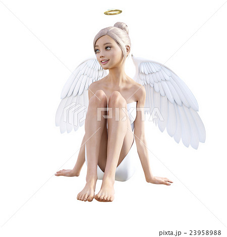 ポーズする可愛い天使 perming3DCGイラスト素材 ポーズする可愛い天使 perming3DCGイラスト素材 23958988