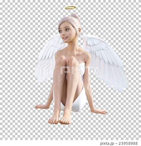 Pose a cute angel perming3DCG illustrations material Pose a cute angel perming3DCG illustrations material 23958988