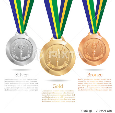Gold medal, Silver medal , and  Bronze medal 23959386