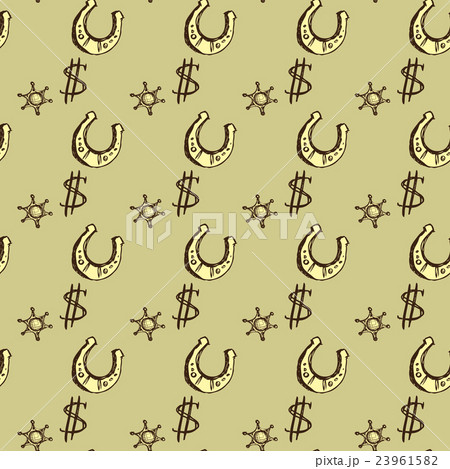 Horseshoes  and dollar seamless pattern background 23961582