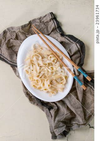 Udon noodles with shrimps Udon noodles with shrimps 23961734