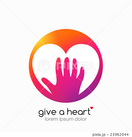 Hands holding heart symbol, abstract gradient Hands holding heart symbol, abstract gradient 23962044