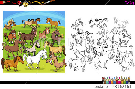 horse characters coloring book 23962161