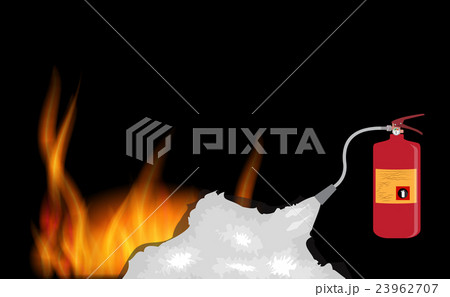 Fire Extinguisher which extinguishes fire on Black Fire Extinguisher which extinguishes fire on Black 23962707