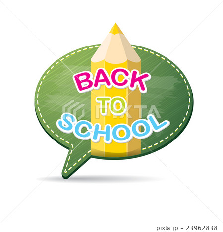 Back to school label on green speech bubble Back to school label on green speech bubble 23962838