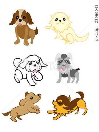 室内犬 ペット 犬 愛犬 いろいろな犬種のイラスト素材