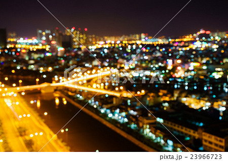 The Y Bridge with defocused bokeh lights 23966723