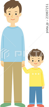 親子 2人のイラスト素材