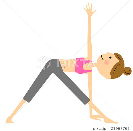 ヨガ　三角のポーズ 23967762