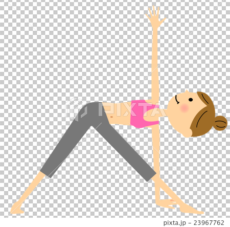 ヨガ　三角のポーズ 23967762