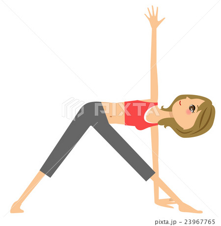 ヨガ　三角のポーズ 23967765