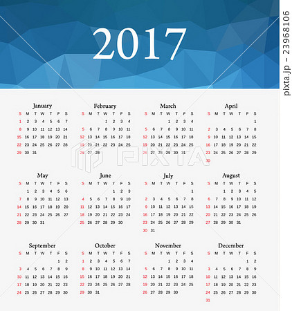 イラスト素材: Calendar 2017. Week starts fro