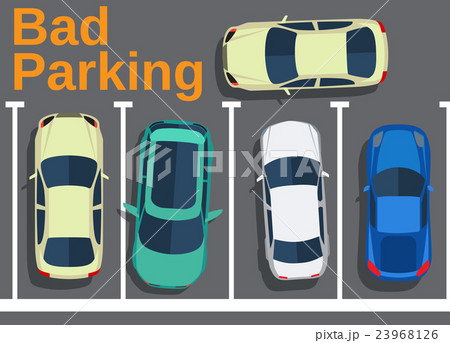 Bad parking. Blocking cars. Bad parking. Blocking cars. 23968126