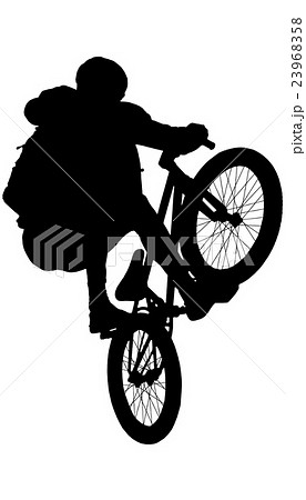 Teenager riding a BMX bicycle isolated Teenager riding a BMX bicycle isolated 23968358