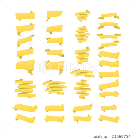 Vector Yellow ribbons set. Elements isolated Vector Yellow ribbons set. Elements isolated 23969754