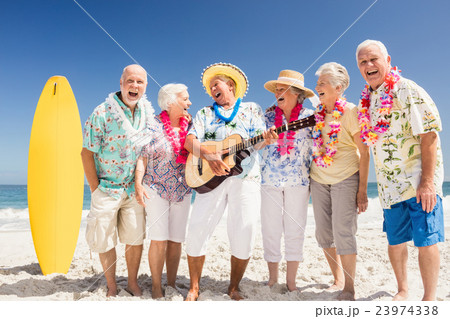 Portrait of smiling senior friends Portrait of smiling senior friends 23974338