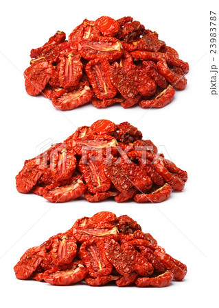 Pile of sundried tomatoes, three viewpoints, paths Pile of sundried tomatoes, three viewpoints, paths 23983787