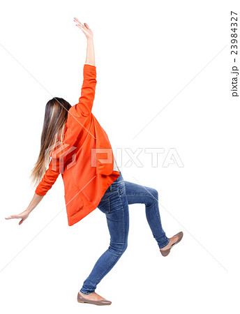 Balancing young woman. 23984327