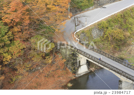 秋の秩父ハープ橋からの眺め 23984717