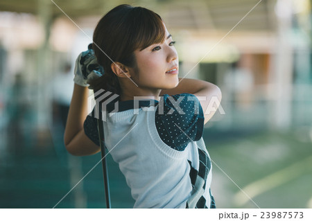 Japanese woman golfer , housewife Japanese woman golfer , housewife 23987573