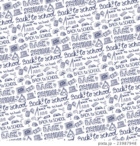 Back to School Supplies Sketchy pattern Background 23987948