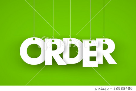 Order now - word hanging on orange background 23988486