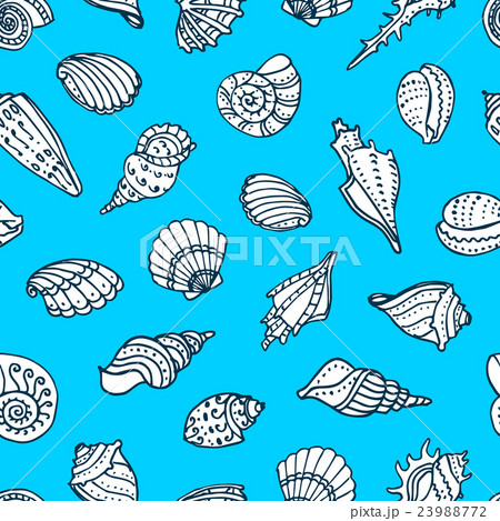 Seamless pattern with seashells 23988772