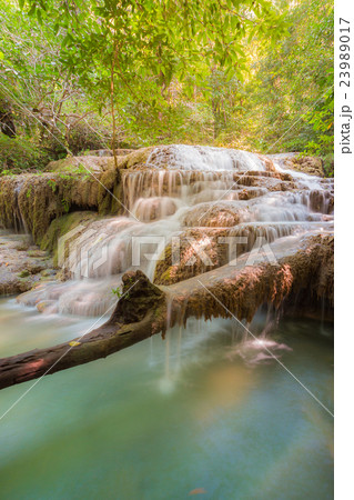Natural waterfall in deep forest national park  23989017