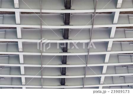 Close up architecture of under metal bridge 23989173