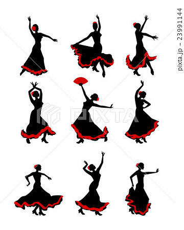 Girl Dancing Flamencoのイラスト素材