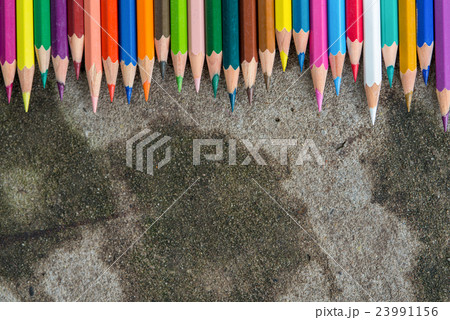 Colorful pencil on concrete Colorful pencil on concrete 23991156