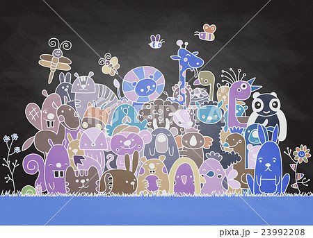 Hand Drawn Vector of Doodle funny animal 23992208