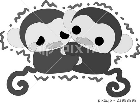 怖がる可愛いお猿さんのイラスト素材 23993898 Pixta