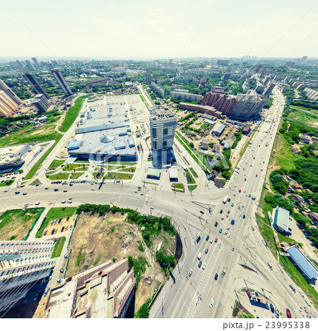 Aerial city view. Urban landscape. Copter shot 23995338