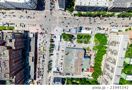Aerial city view. Urban landscape. Copter shot 23995342