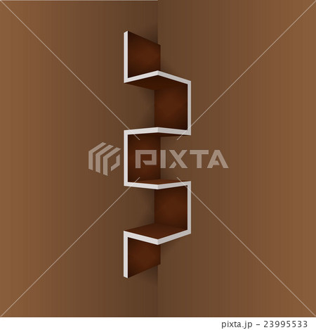 Empty brown shelf furniture Corner for living room Empty brown shelf furniture Corner for living room 23995533