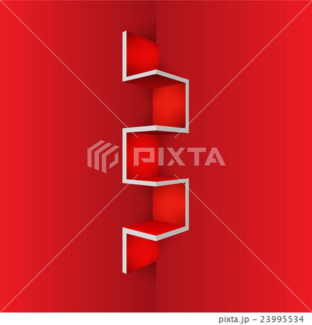 Empty Red shelf furniture Corner for living room Empty Red shelf furniture Corner for living room 23995534