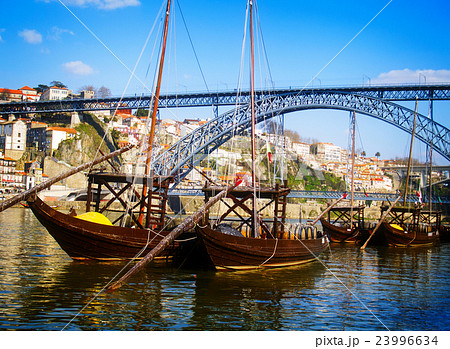 traditional port wine boats, Porto, Portugal 23996634