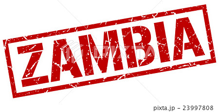 Zambia red square stamp 23997808