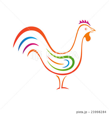 Stylish New Year symbol of a cock 23998284