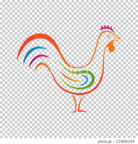 Stylish New Year symbol of a cock 23998284