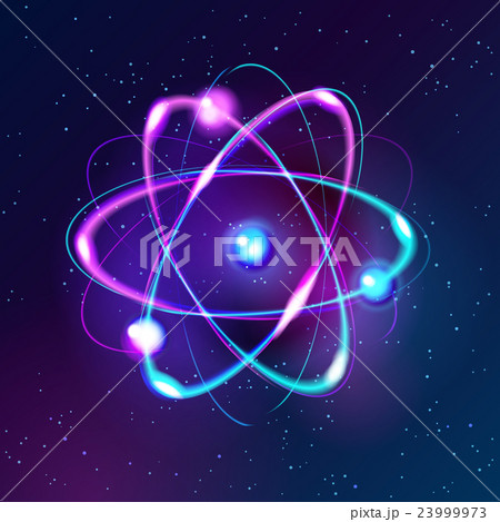 Blue Shining atom Abstract Technology dark 23999973