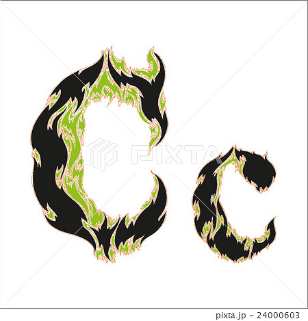fiery font black and green letter C on white fiery font black and green letter C on white 24000603