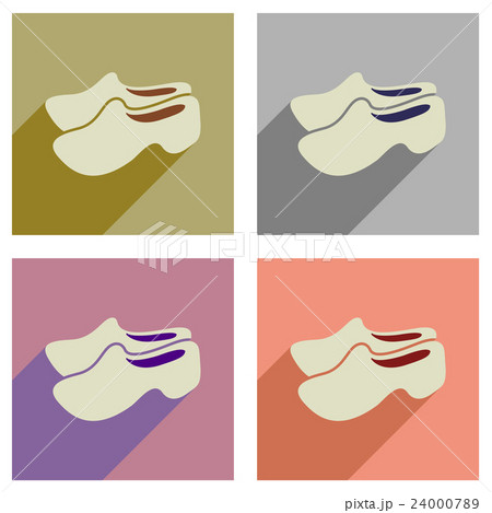 Concept of flat icons with long shadow wooden Concept of flat icons with long shadow wooden 24000789