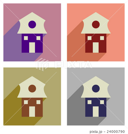 Concept of flat icons with long shadow house 24000790