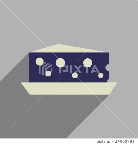 Flat web icon with long shadow cheese Holland 24000793