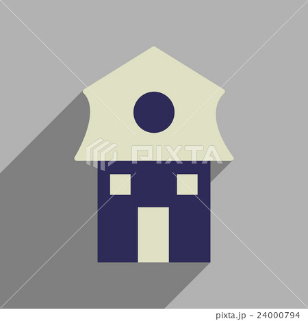 Flat web icon with long shadow house Flat web icon with long shadow house 24000794