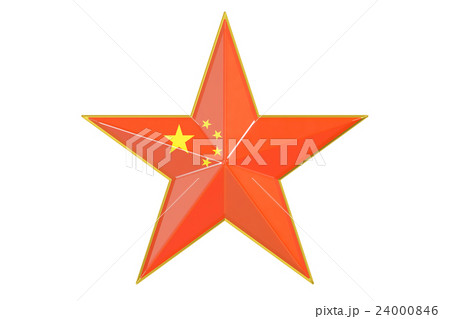 Star with flag of China, 3D rendering 24000846