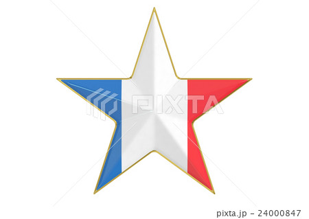 Star with flag of France, 3D rendering Star with flag of France, 3D rendering 24000847