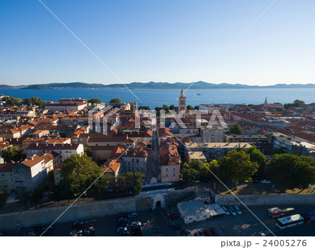 Aerial view of the old city Zadar. 24005276